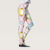 かわいいフクロウ、フクロウカラフル、フクロウ、ベビーフクロウ レギンス (右)