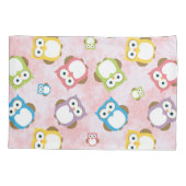 かわいいフクロウ、フクロウカラフル、フクロウ、ベビーフクロウ 枕カバー (裏面)