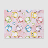 かわいいフクロウ、フクロウカラフル、フクロウ、ベビーフクロウ 薄葉紙 (正面)