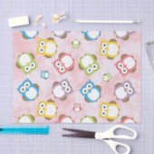 かわいいフクロウ、フクロウカラフル、フクロウ、ベビーフクロウ 薄葉紙 (クラフト)