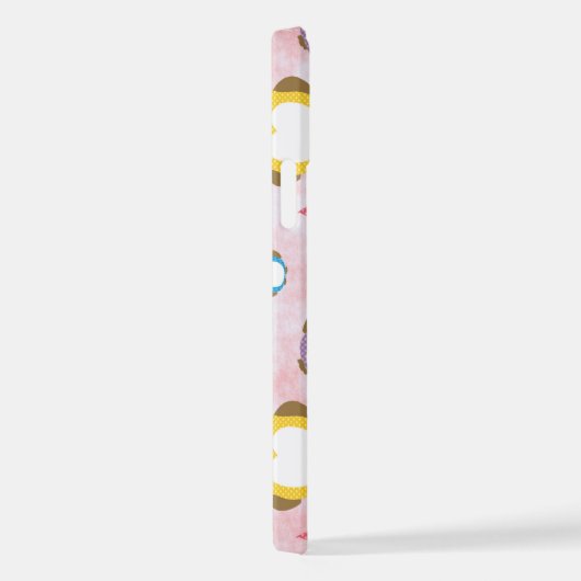 かわいいフクロウ、フクロウカラフル、フクロウ、ベビーフクロウ iPhoneケース (右側面)