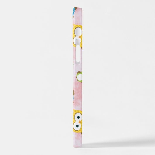 かわいいフクロウ、フクロウカラフル、フクロウ、ベビーフクロウ iPhoneケース (左側面)