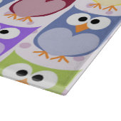 かわいいフクロウ、フクロウ柄、ベビーフクロウカラフル、フクロウ カッティングボード (角)