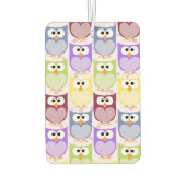 かわいいフクロウ、フクロウ柄、ベビーフクロウカラフル、フクロウ カーエアーフレッシュナー (裏面)