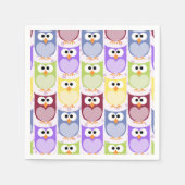 かわいいフクロウ、フクロウ柄、ベビーフクロウカラフル、フクロウ スタンダードカクテルナプキン (正面)