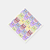 かわいいフクロウ、フクロウ柄、ベビーフクロウカラフル、フクロウ スタンダードカクテルナプキン (角)