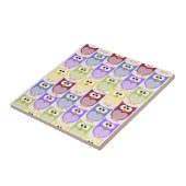 かわいいフクロウ、フクロウ柄、ベビーフクロウカラフル、フクロウ タイル (側面)