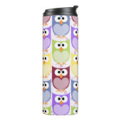 かわいいフクロウ、フクロウ柄、ベビーフクロウカラフル、フクロウ タンブラー (回転左)