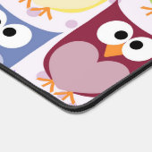 かわいいフクロウ、フクロウ柄、ベビーフクロウカラフル、フクロウ デスクマット (コーナー)