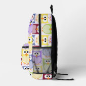 かわいいフクロウ、フクロウ柄、ベビーフクロウカラフル、フクロウ プリントバックパック (右)