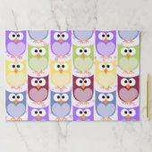 かわいいフクロウ、フクロウ柄、ベビーフクロウカラフル、フクロウ ペーパーパッド (インサイチュ)