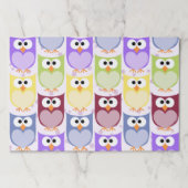 かわいいフクロウ、フクロウ柄、ベビーフクロウカラフル、フクロウ ペーパーパッド (正面)