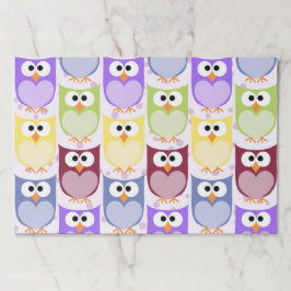 かわいいフクロウ、フクロウ柄、ベビーフクロウカラフル、フクロウ ペーパーパッド