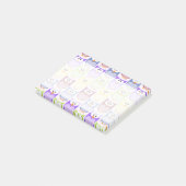 かわいいフクロウ、フクロウ柄、ベビーフクロウカラフル、フクロウ ポストイット (アングル)