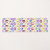 かわいいフクロウ、フクロウ柄、ベビーフクロウカラフル、フクロウ ヨガマット (裏面(横))