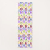 かわいいフクロウ、フクロウ柄、ベビーフクロウカラフル、フクロウ ヨガマット (正面)