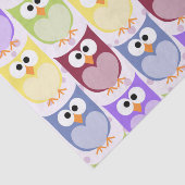 かわいいフクロウ、フクロウ柄、ベビーフクロウカラフル、フクロウ 薄葉紙 (詳細)