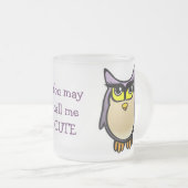かわいいフクロウ フロストグラスマグカップ (正面右)