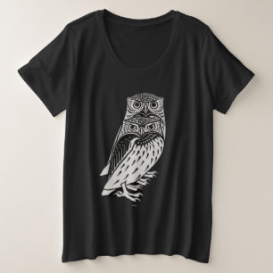 かわいいフクロウ プラスサイズTシャツ