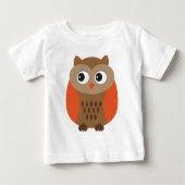 かわいいフクロウ、ベビーフクロウ、フクロウの鳥よちよち歩きTシャツ ベビーTシャツ (正面)