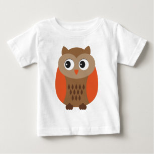かわいいフクロウ、ベビーフクロウ、フクロウの鳥よちよち歩きTシャツ ベビーTシャツ