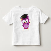 かわいいフクロウ、ベビーフクロウ、小さなフクロウ、卒業フクロウ トドラーTシャツ (正面)