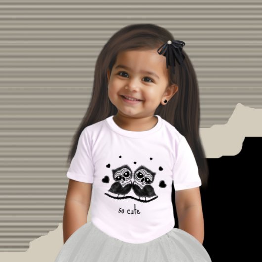 かわいいフクロウ ベビーTシャツ