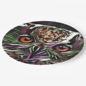 かわいいフクロウ ペーパープレート (アングル)