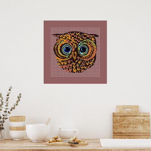 かわいいフクロウ ポスター (キッチン)