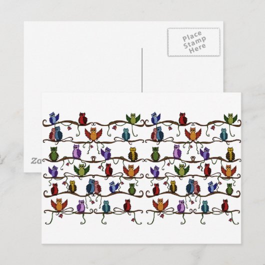 かわいいフクロウ ポストカード (正面/裏面)