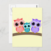 かわいいフクロウ ポストカード (正面/裏面)