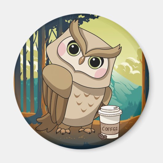 かわいいフクロウ マグネット (正面)