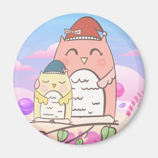 かわいいフクロウ マグネット (正面)