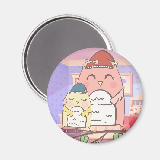 かわいいフクロウ マグネット (正面/裏面)