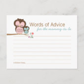 かわいいフクロウ&ママの言葉のアドバイスママのカード アドバイスカード (裏面)