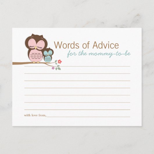かわいいフクロウ&ママの言葉のアドバイスママのカード アドバイスカード (裏面)