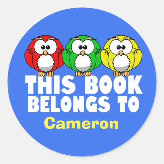 かわいいフクロウ ラウンドシール (正面)