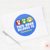 かわいいフクロウ ラウンドシール (封筒)