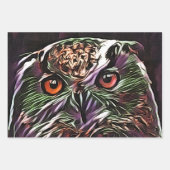 かわいいフクロウ ラッピングペーパーシート (正面2)