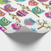かわいいフクロウ ラッピングペーパー (角)