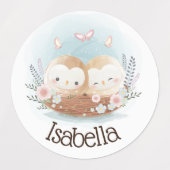 かわいいフクロウ ラベル (デザイン1)