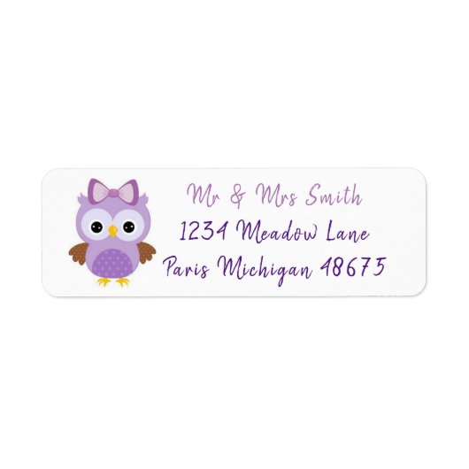 かわいいフクロウ ラベル (正面)