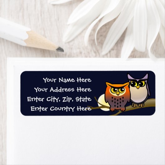 かわいいフクロウ ラベル (インサイチュ)