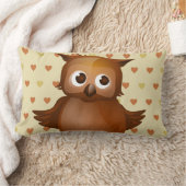 かわいいフクロウ ランバークッション (ブランケット)