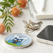 かわいいフクロウ- "世界最も最高のなパパ!" -父の日 キーホルダー (側面)