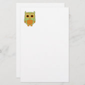 かわいいフクロウ 便箋 (正面/裏面)