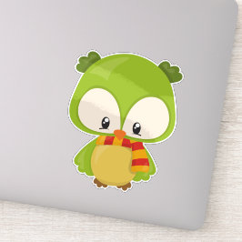 かわいいフクロウ、小さなフクロウ、ベビーフクロウ、スカーフ付きフクロウ シール