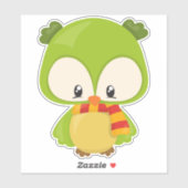 かわいいフクロウ、小さなフクロウ、ベビーフクロウ、スカーフ付きフクロウ シール (シート)