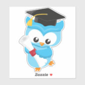 かわいいフクロウ、小さなフクロウ、ベビーフクロウ、卒業フクロウ シール (シート)