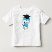かわいいフクロウ、小さなフクロウ、ベビーフクロウ、卒業フクロウ トドラーTシャツ (正面)